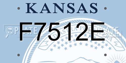 F7512E Kansas License Plate