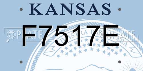 F7517E Kansas License Plate