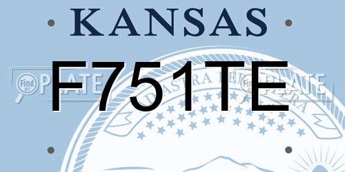 F751TE Kansas License Plate