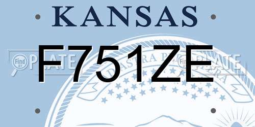 F751ZE Kansas License Plate