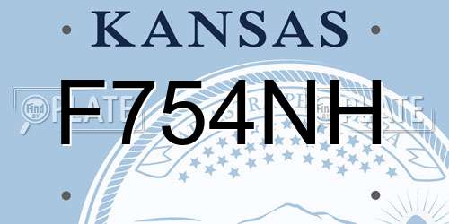 F754NH Kansas License Plate