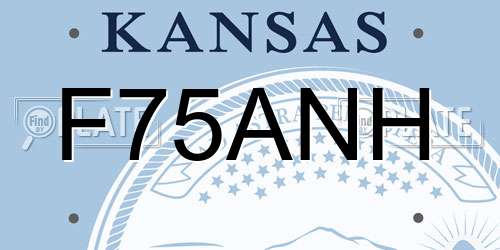 F75ANH Kansas License Plate