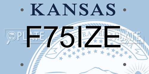 F75IZE Kansas License Plate