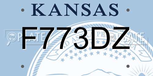 F773DZ Kansas License Plate