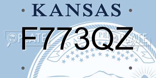 F773QZ Kansas License Plate