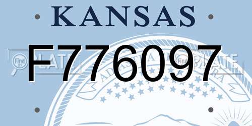F776097 Kansas License Plate