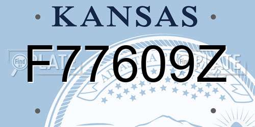 F77609Z Kansas License Plate