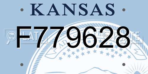 F779628 Kansas License Plate