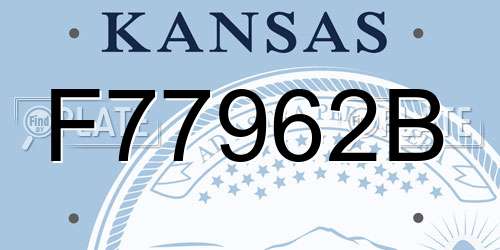 F77962B Kansas License Plate
