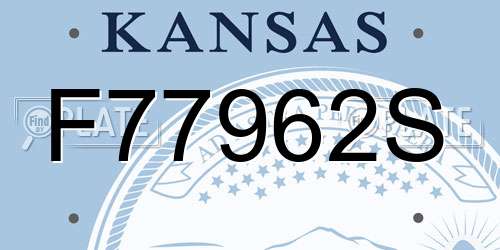F77962S Kansas License Plate