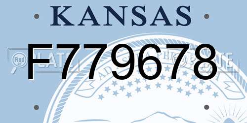 F779678 Kansas License Plate
