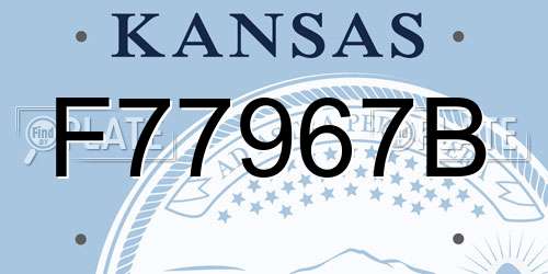 F77967B Kansas License Plate