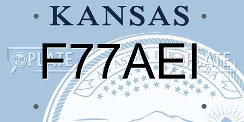 F77AEI Kansas License Plate