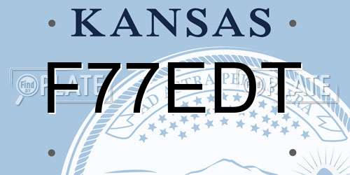 F77EDT Kansas License Plate