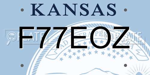 F77EOZ Kansas License Plate