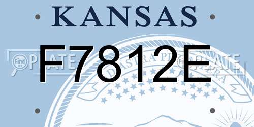 F7812E Kansas License Plate