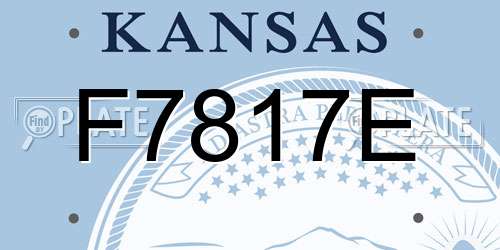 F7817E Kansas License Plate