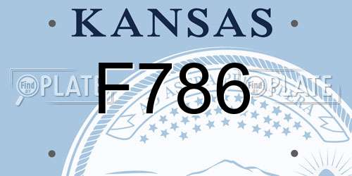 F786 Kansas License Plate