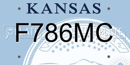 F786MC Kansas License Plate