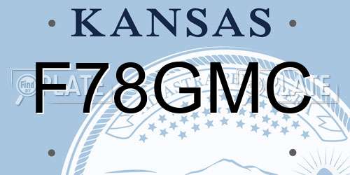 F78GMC Kansas License Plate