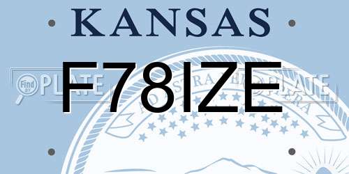 F78IZE Kansas License Plate