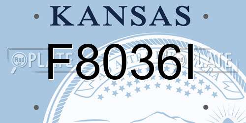 F8036I Kansas License Plate