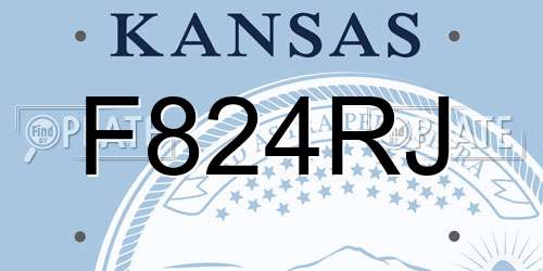 F824RJ Kansas License Plate