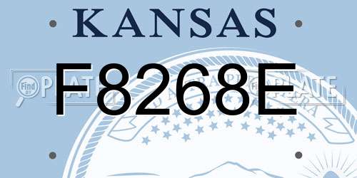 F8268E Kansas License Plate