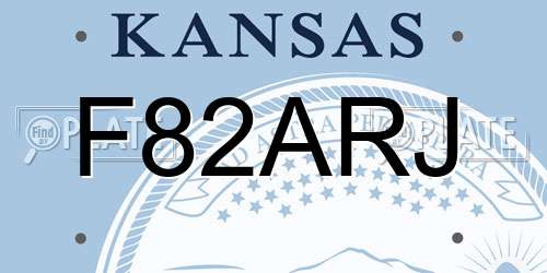 F82ARJ Kansas License Plate