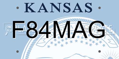 F84MAG Kansas License Plate