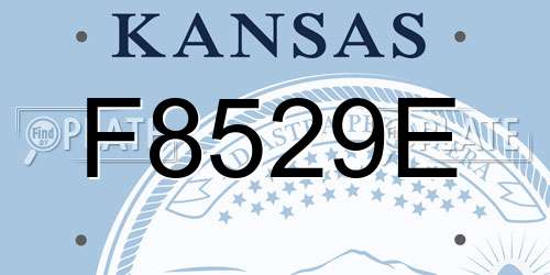 F8529E Kansas License Plate