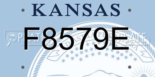 F8579E Kansas License Plate