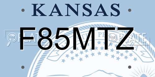 F85MTZ Kansas License Plate