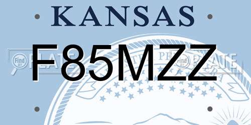 F85MZZ Kansas License Plate