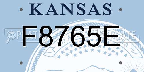 F8765E Kansas License Plate
