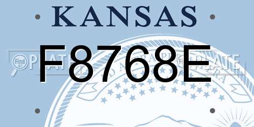 F8768E Kansas License Plate