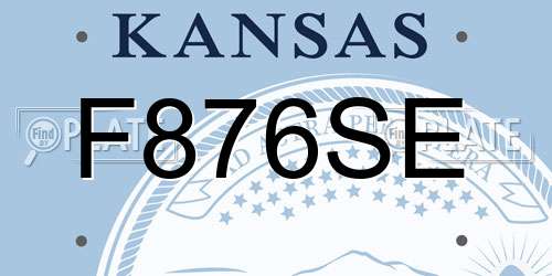 F876SE Kansas License Plate