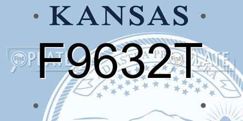 F9632T Kansas License Plate