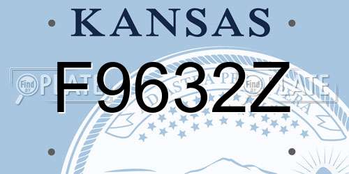 F9632Z Kansas License Plate