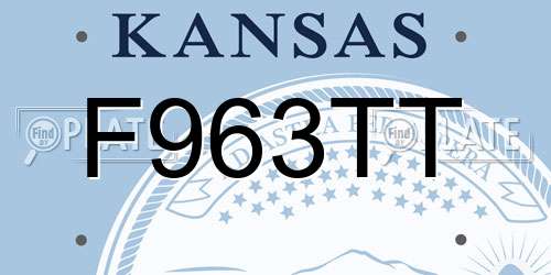 F963TT Kansas License Plate