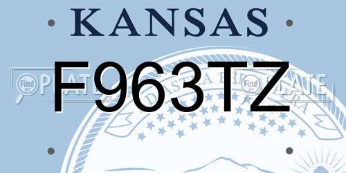 F963TZ Kansas License Plate