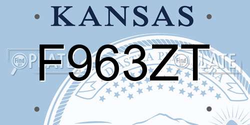 F963ZT Kansas License Plate