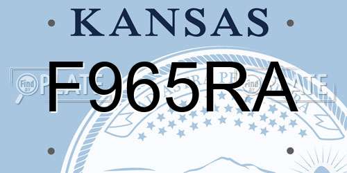 F965RA Kansas License Plate