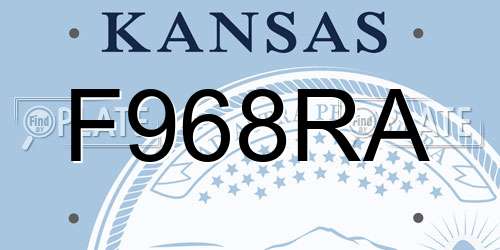 F968RA Kansas License Plate