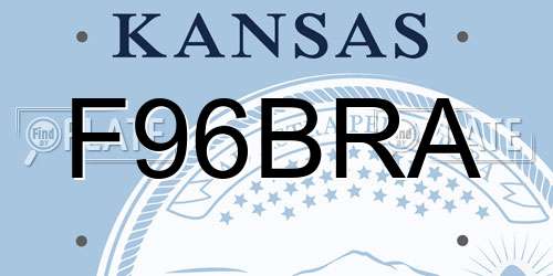 F96BRA Kansas License Plate