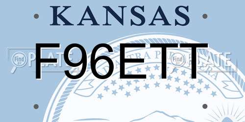 F96ETT Kansas License Plate