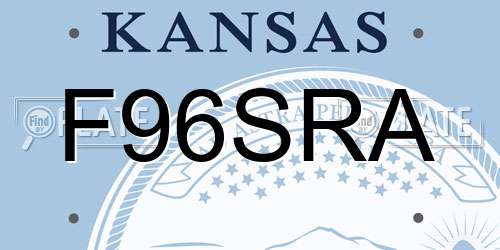 F96SRA Kansas License Plate