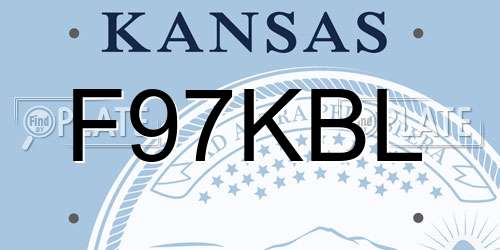F97KBL Kansas License Plate