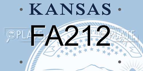 FA212 Kansas License Plate
