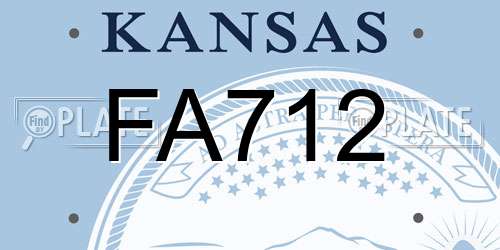 FA712 Kansas License Plate